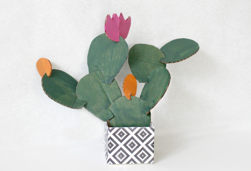 Cute Cardboard Prickly Pear Cactus DIY