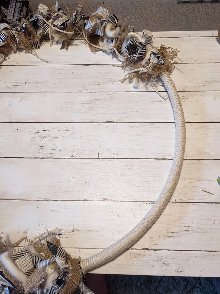 a large rag wreath