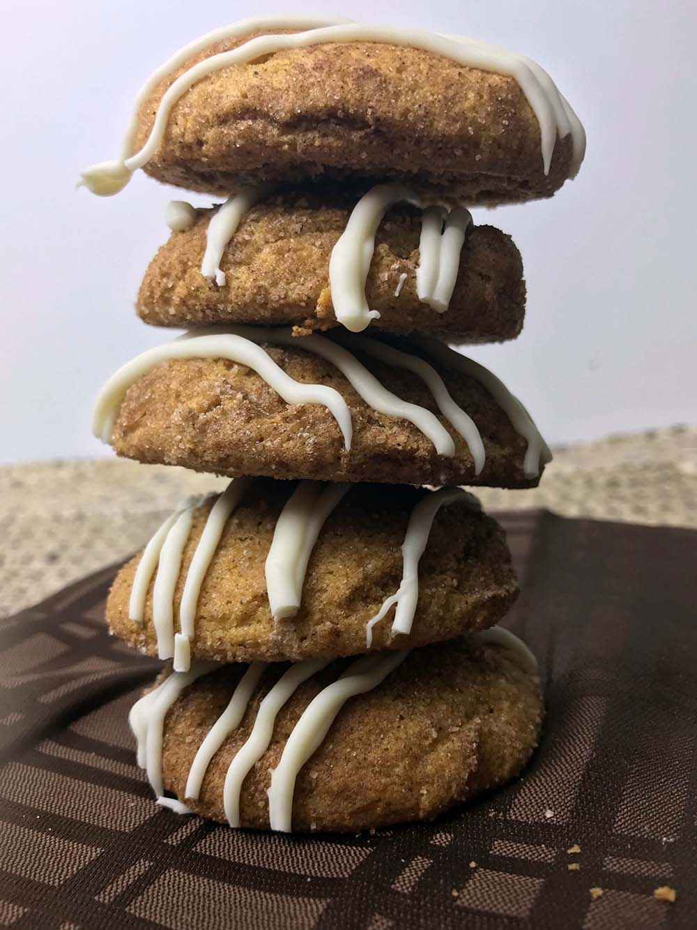 Pumpkin Spice Cookies with White Chocolate Drizzle