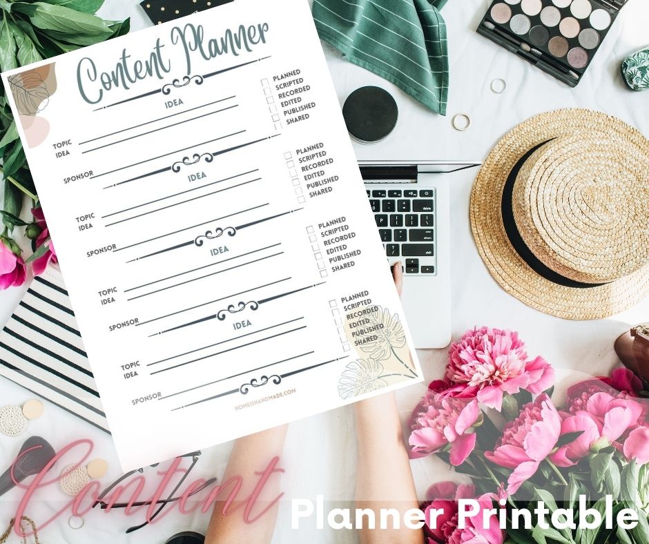 Free Content Planner Printable