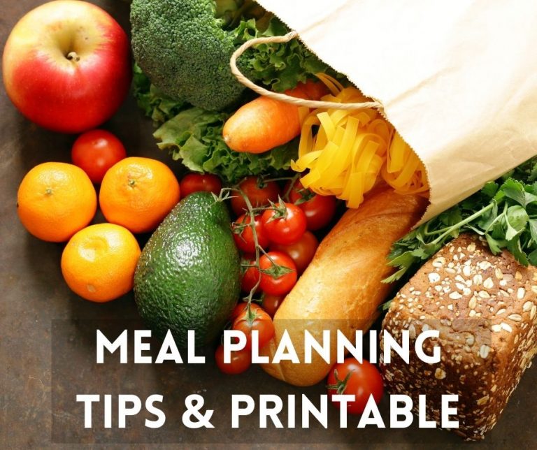 a title graphic for meal planning tips and printable