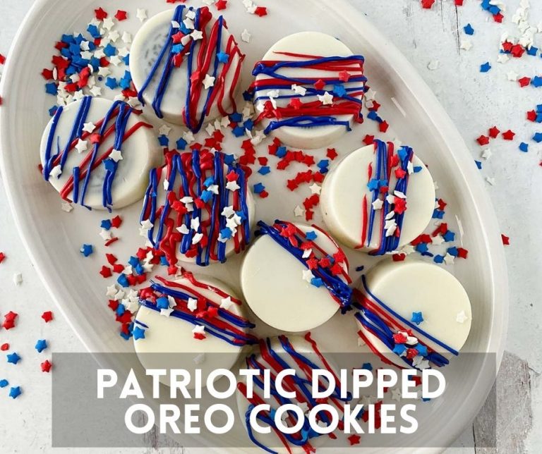 title graphic for patriotic dipped oreo cookies